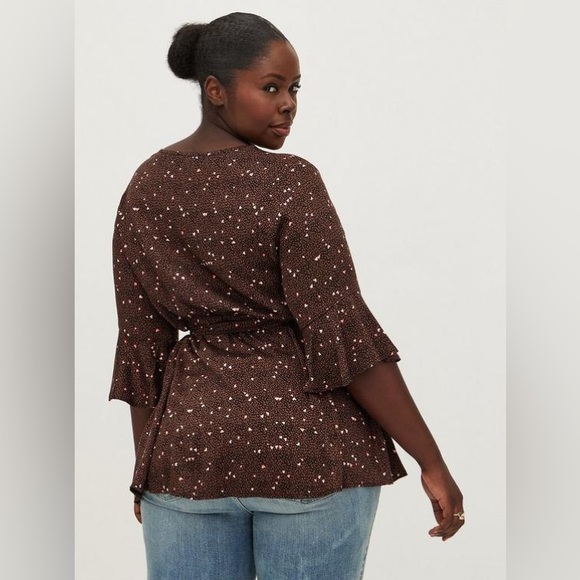 TORRID Babydoll Challis Surplice Tie-Front Top - Picture 2 of 9